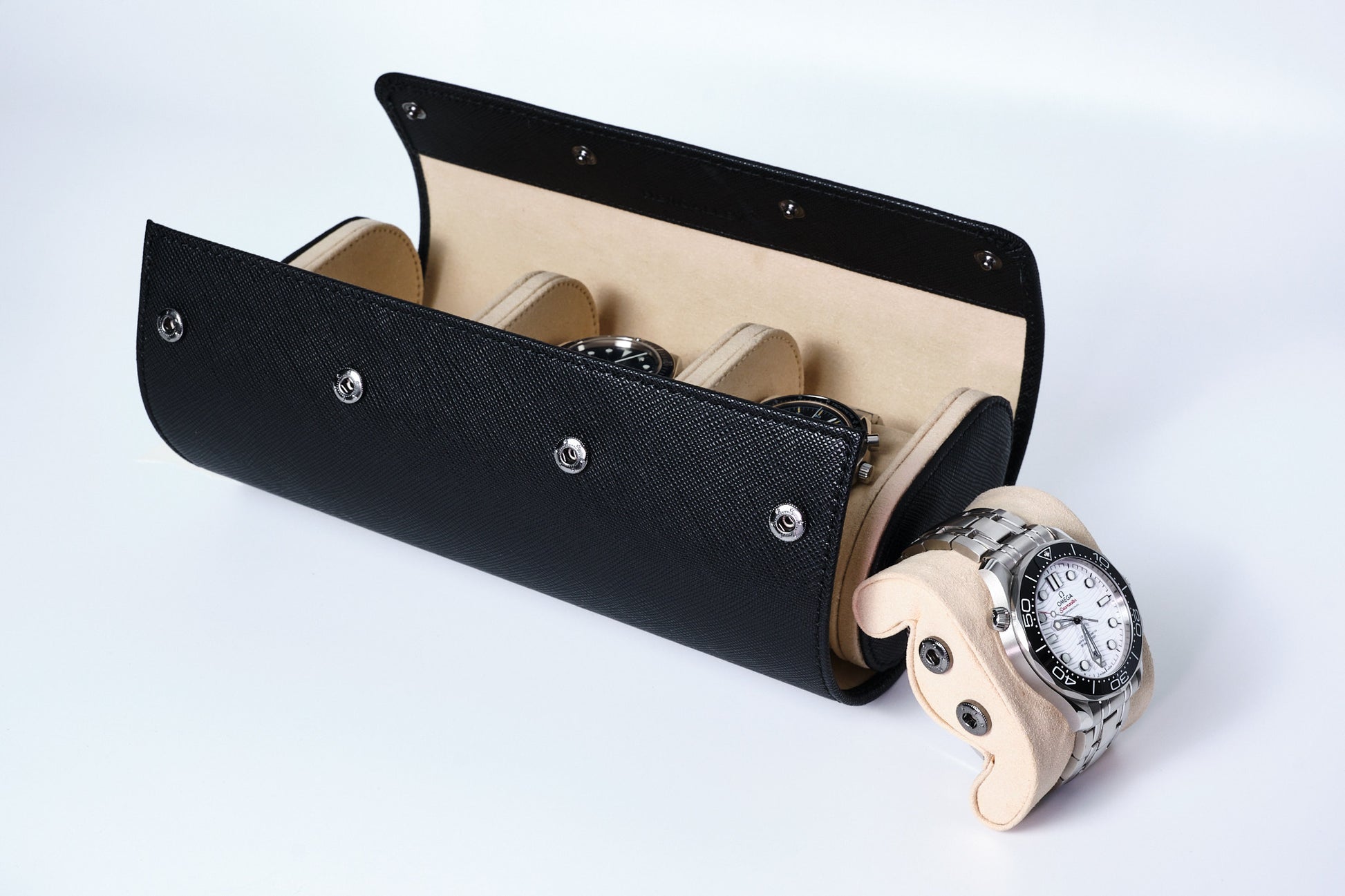 Black Epi Saffiano Leather Watch roll
